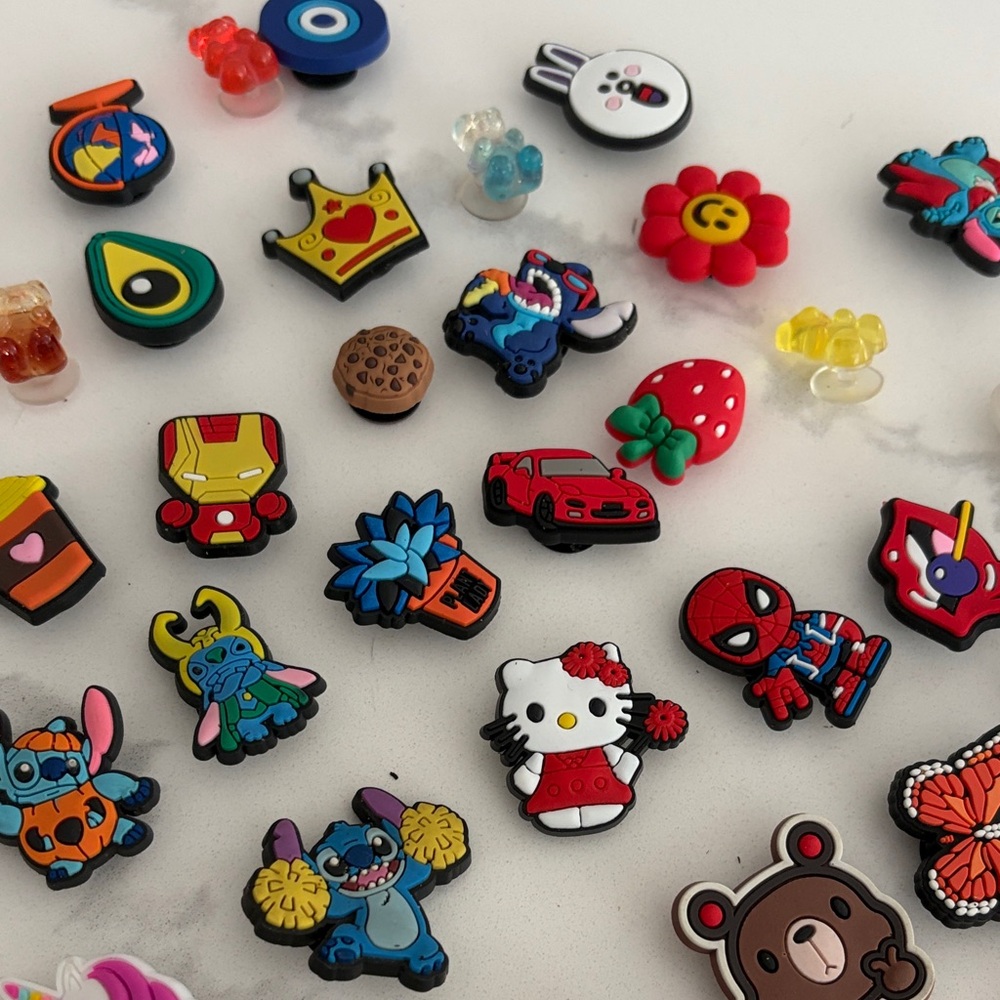 Hello Kitty & Character Shoe Charms Assortment - Red, Blue, Multi